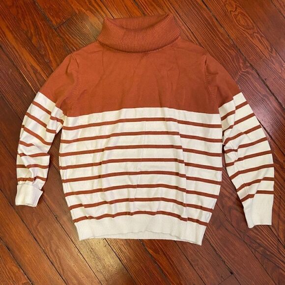 Brooklyns Sweaters - Brooklyns Brown & White Sweater Large